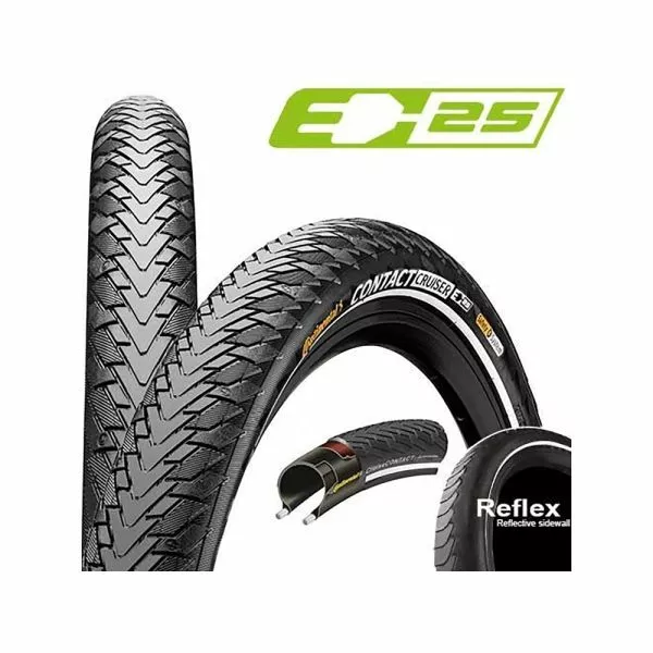 Continental Contact Cruiser E25 Reflex 60-584 Clincher (sort) 3 Continental Contact Cruiser E25 Reflex 60-584 Clincher (sort)